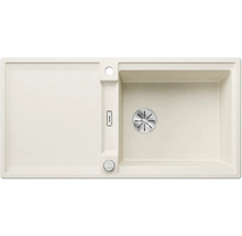 Beige spoelbak met afdruiprek en afvoergarnituur