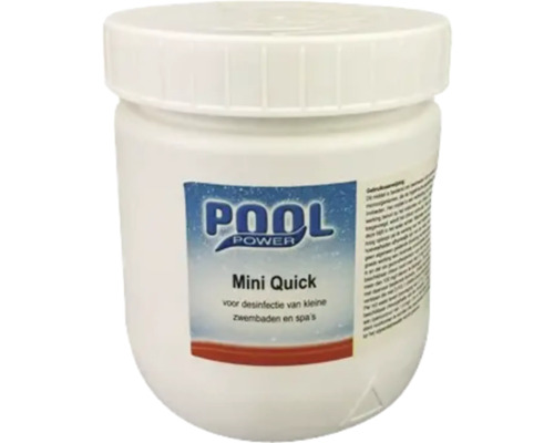 Pool Power Mini Quick desinfectie voor zwembaden en spa''s in een witte container