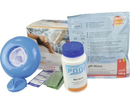 Zwembadonderhoud set met zwembadchemicaliën, doseervlotter en teststrips