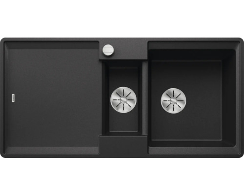 Spoelbak van composiet met afdruiprek en twee wasbakken