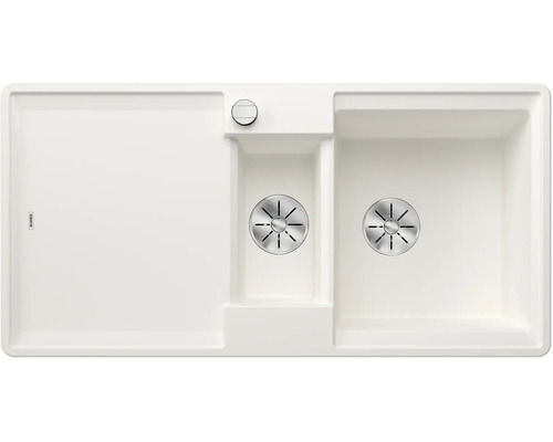 Spoelbak met afdruiprek en twee spoelbakken