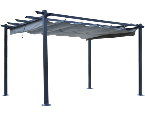 Vrijstaande pergola met stoffen dak voor de tuin