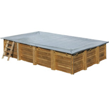 Houten zwembad met afdekking en ladder