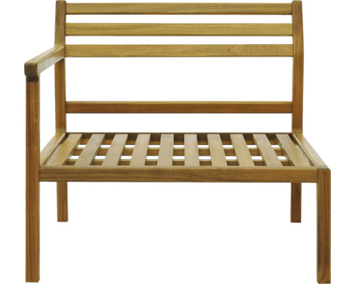 Houten tuinlounge stoel met armleuning links