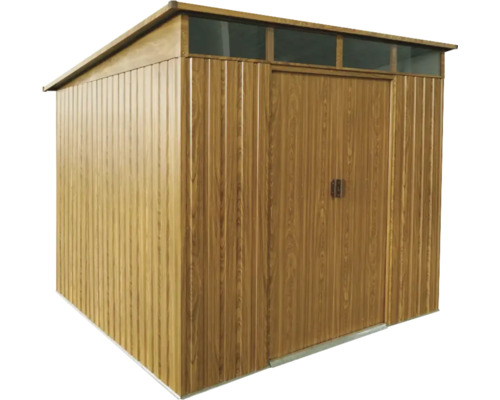 Metalen tuinhuis met deur en bovenlicht