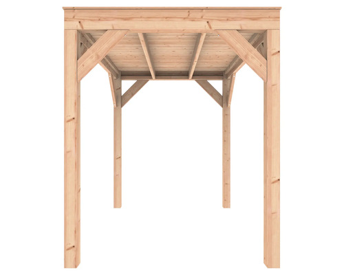 Houten paviljoen met dakconstructie