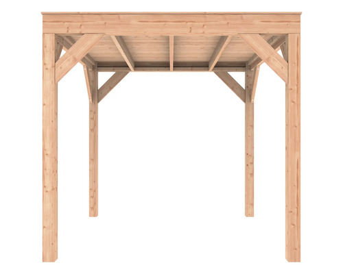 Houten paviljoen bouwpakket met vier palen en dakstructuur
