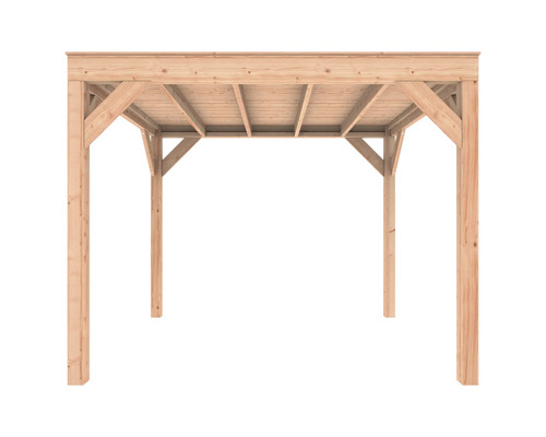 Houten pergola met plat dak