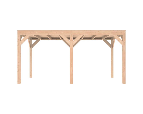 Houten carport met plat dak