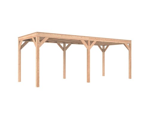 Houten carport met rechthoekig ontwerp