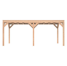 Houten carport met zes palen
