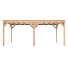 Houten carport met plat dak