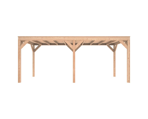 Houten carport met plat dak