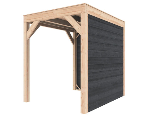 Houten pergola met zijwand voor de tuin