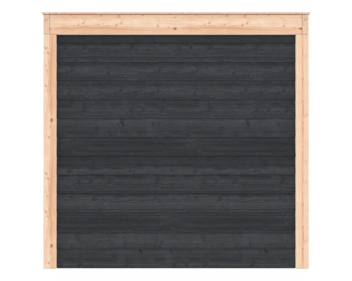 Tuinafscheiding element met houten frame en horizontale planken