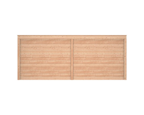 Houten schutting van horizontale planken voor de tuin