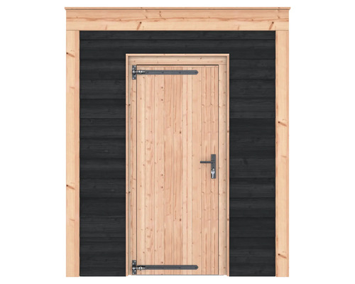 OUTDOOR LIFE Tuinhuis douglas zweeds rabat zwart 244,8 x 204,9 x 254,9 cm Houten deur met beslag in houten wand