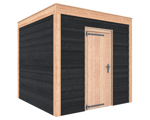 Tuinhuis met een houten deur