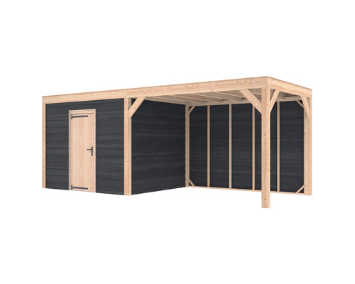 Houten garage met berging en carport