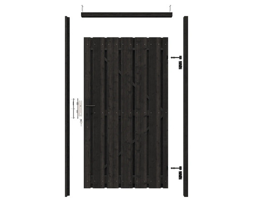 Houten schuttingpoort met beslag