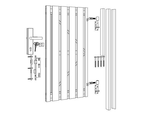 Tuinpoort bouwpakket met beslag en schroeven