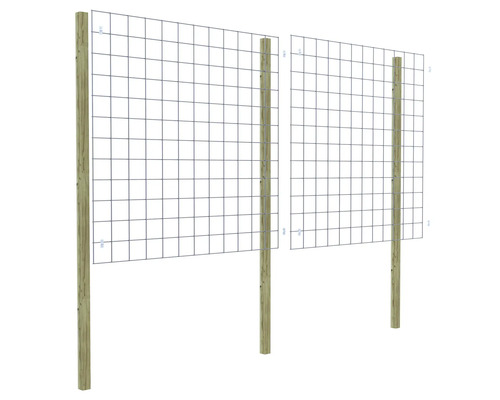 Twee klimrekken van hout en metaal voor de tuin