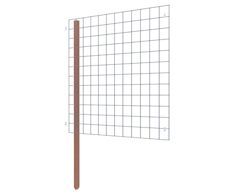 Tuinhek met houten paal en draadgaas