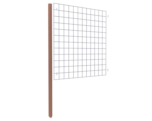 Tuinhek met houten paal en draadgaas