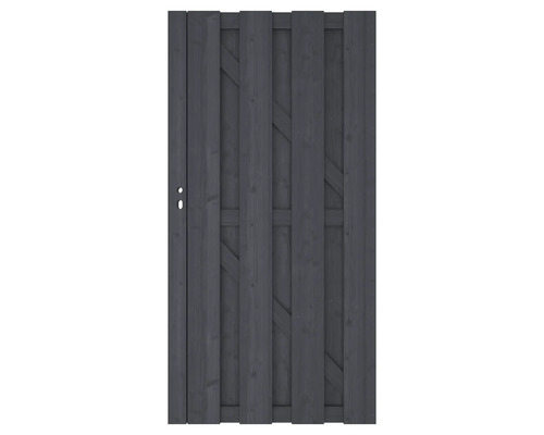 Tuinpoort geïmpregneerd grenenhout geschaafd zwart excl. beslag PEFC 90x180 cm Houten tuindeur met slot