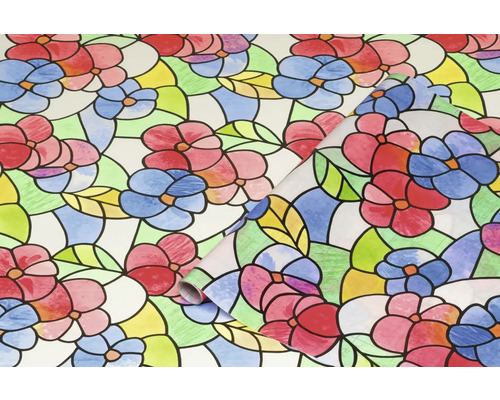 Decoratiefolie met bloemmotief als raamdecoratie