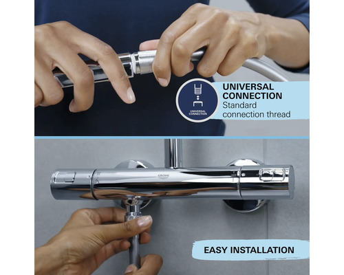 Universele aansluiting en eenvoudige installatie van de douchekraan