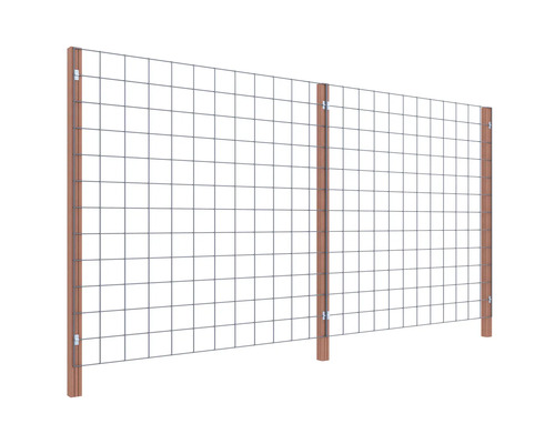 Gaashekwerk met houten palen voor de tuin