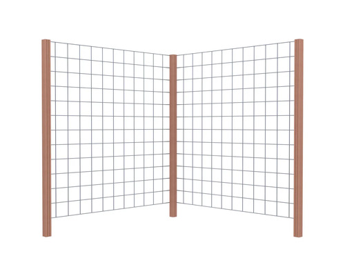 Draadafsluiting met houten palen voor de tuin
