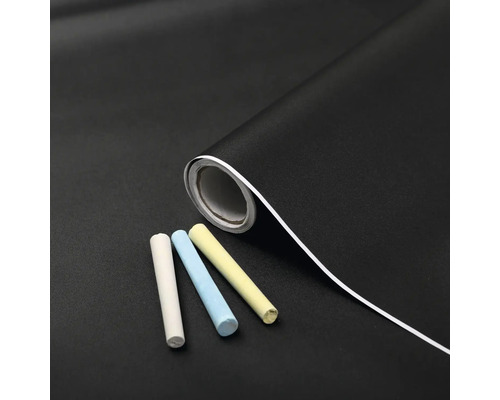 Zwarte schoolbordfolie op rol met krijt