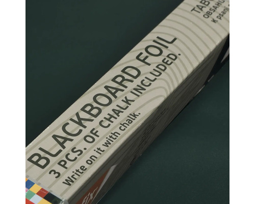 Verpakking schoolbordfolie met drie stuks krijt