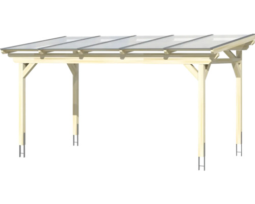 Houten carport met transparant dak