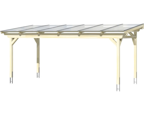 Houten carport met transparant dak