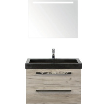 SANOX Badkamermeubelset Seville met spiegel en wastafel 81 cm craft oak