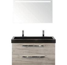SANOX Badkamermeubelset Seville met spiegel en wastafel 101 cm craft oak