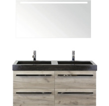 SANOX Badkamermeubelset Seville met spiegel en wastafel 121 cm craft oak