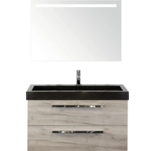 SANOX Badkamermeubelset Seville met spiegel en wastafel 101 cm craft oak