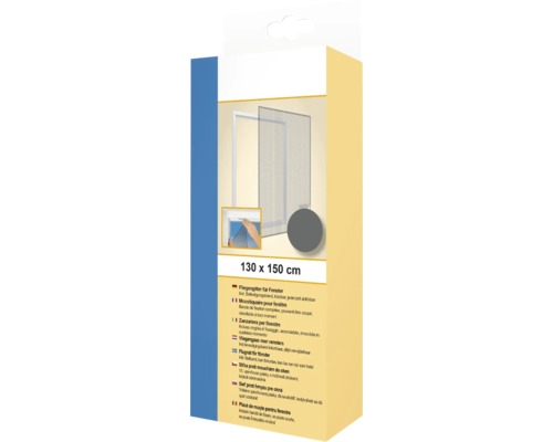 Vliegengaas voor ramen, 130 x 150 cm, inclusief zelfklevende klittenband