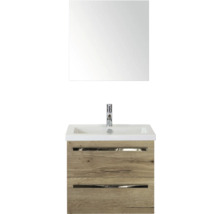 Wastafelmeubel met spiegel en twee laden voor de badkamer