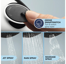 Grohe SmartSwitch douchekop met straalsoorten: jet, regen en massage