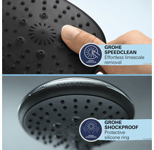 Grohe douchekop met SpeedClean functie voor moeiteloze kalkverwijdering en Shockproof beschermring.