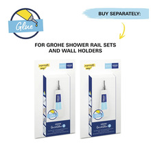 Twee verpakkingen Grohe QuickGlue lijmsets voor douchestangsets en wandhouders