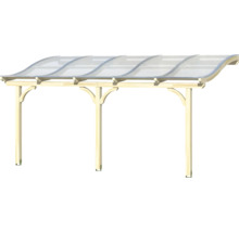 Houten carport met transparant dak