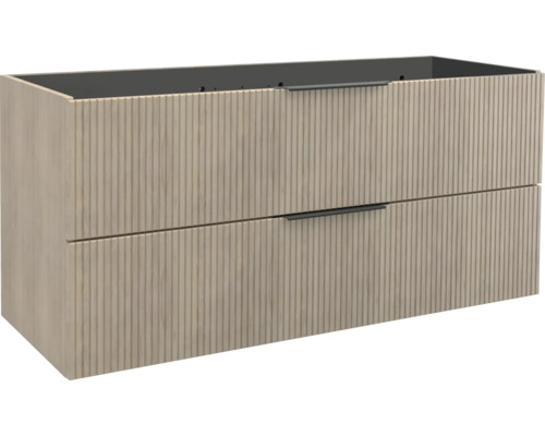 JUNGBORN Wastafelonderkast QUATTRO met greep 55x120x46 cm tabak eiken Wastafelonderkast met twee laden