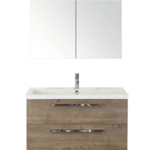 Wastafelonderkast met wastafel en spiegelkast