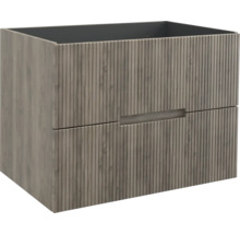 Wastafelonderkast met twee laden in houtlook